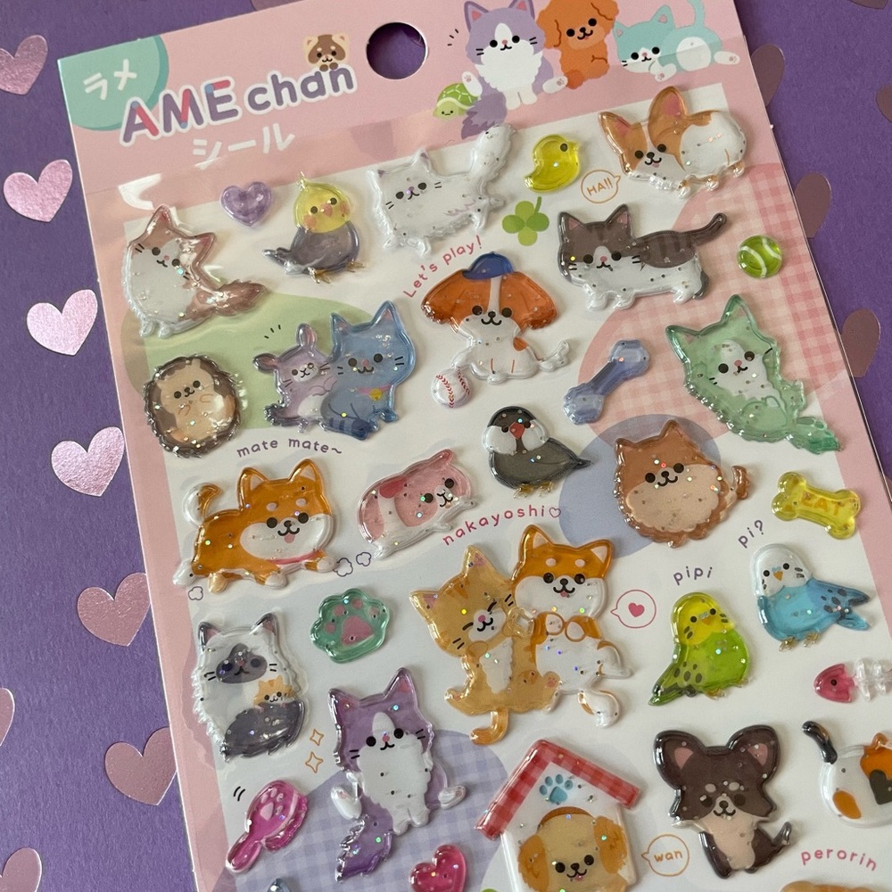 Kawaii stickers Ame Chan dog cat animal